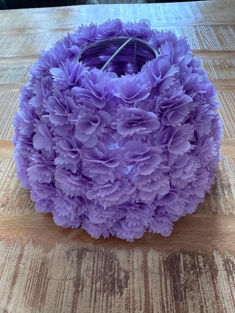 Lila Lampenkap 3 d bloemetjes Loods 5 Nieuw!, Overige kleuren, Rond, Nieuw, Ophalen of Verzenden