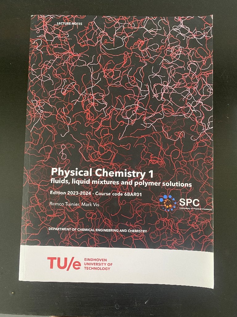 Physical Chemistry 1 (6BAR01 TU/e CE&C), Ophalen, Beta, Zo goed als nieuw, WO