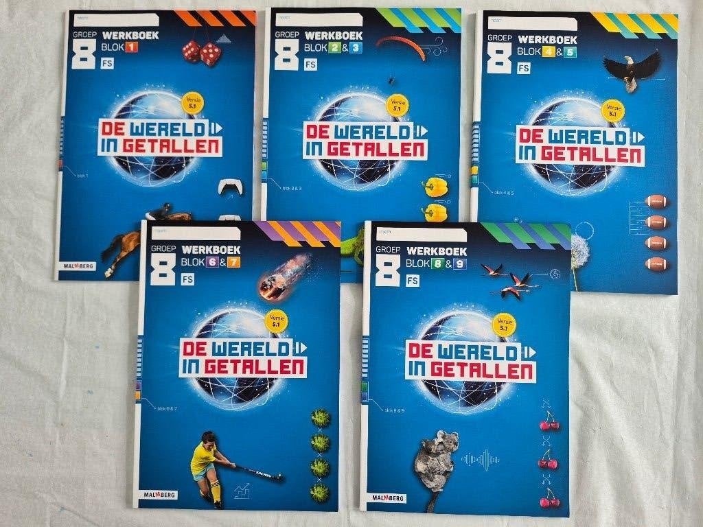 De Wereld in Getallen versie 5.1 werkboeken – Groep 8 / 8FS, Boeken, Ophalen of Verzenden, Nieuw, Overige niveaus, Overige vakken