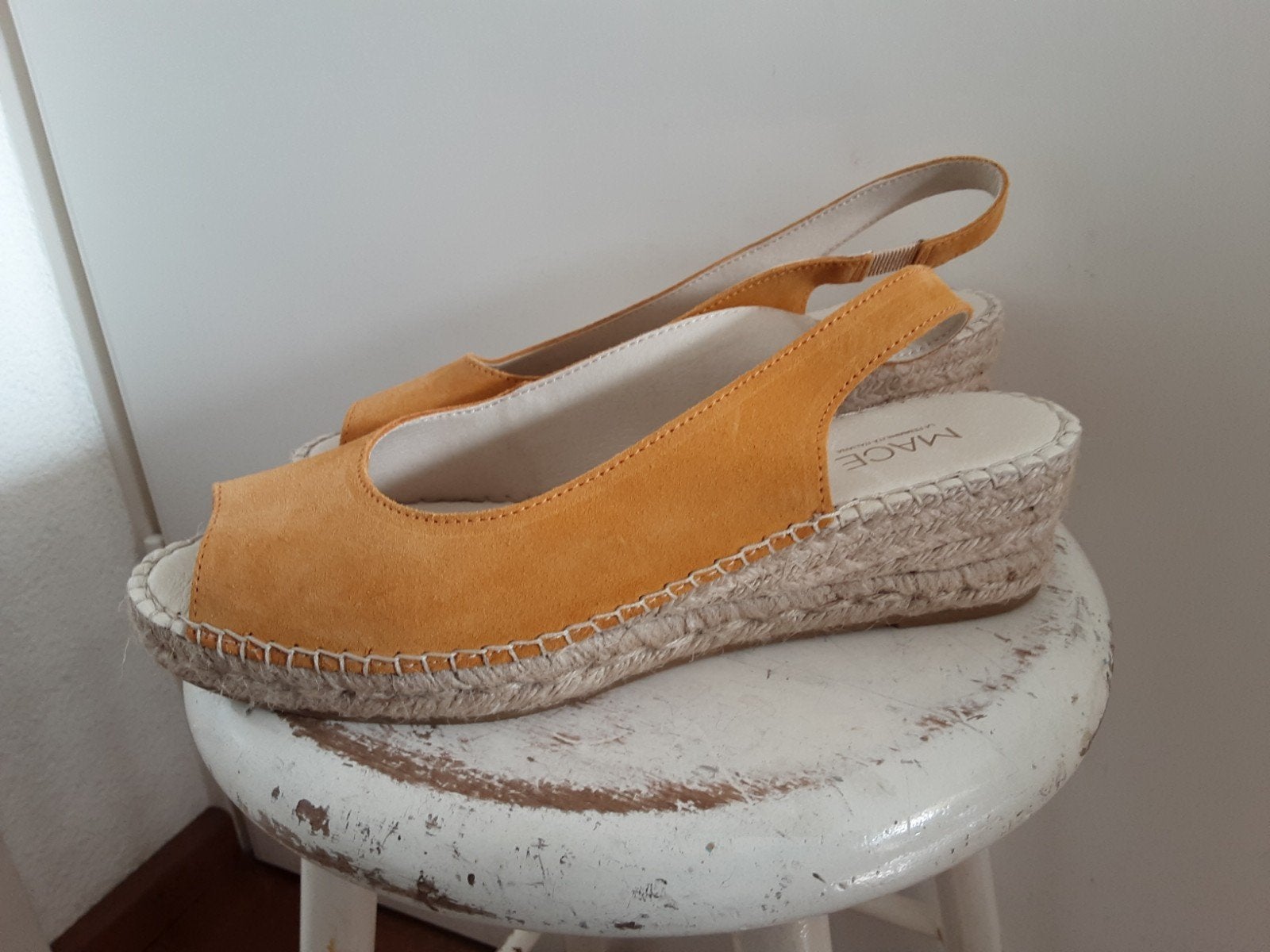 MACE  schoenen espadrilles maat 41 oker, Mace, Geel, Ophalen of Verzenden, Zo goed als nieuw