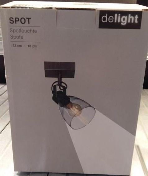 Spot 1-lichts met getint glas voor een industriële look., Ophalen, Nieuw, Metaal of Aluminium