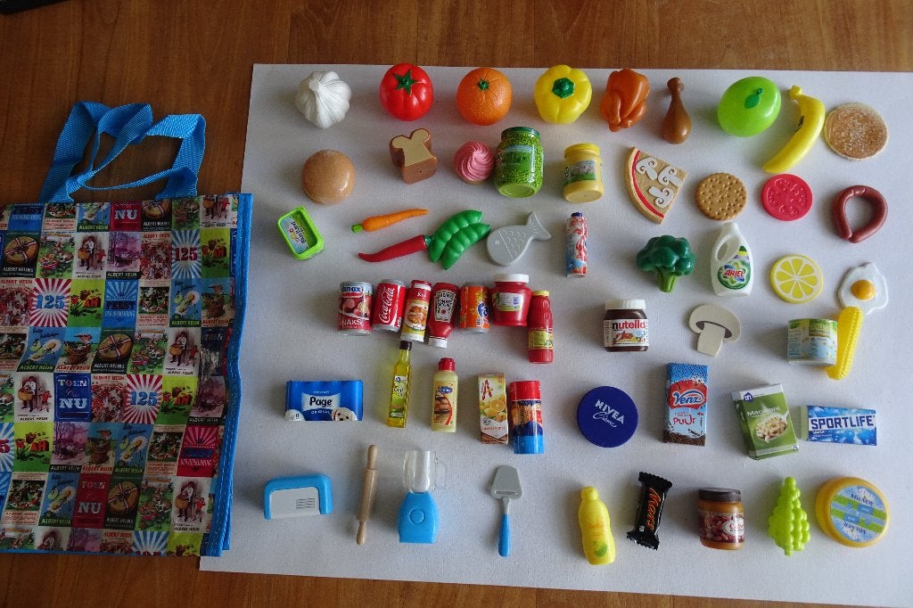 57 verschillende mini's AH 2012/2013 met tasje, Verzamelen, Supermarktacties, Albert Heijn, Ophalen of Verzenden