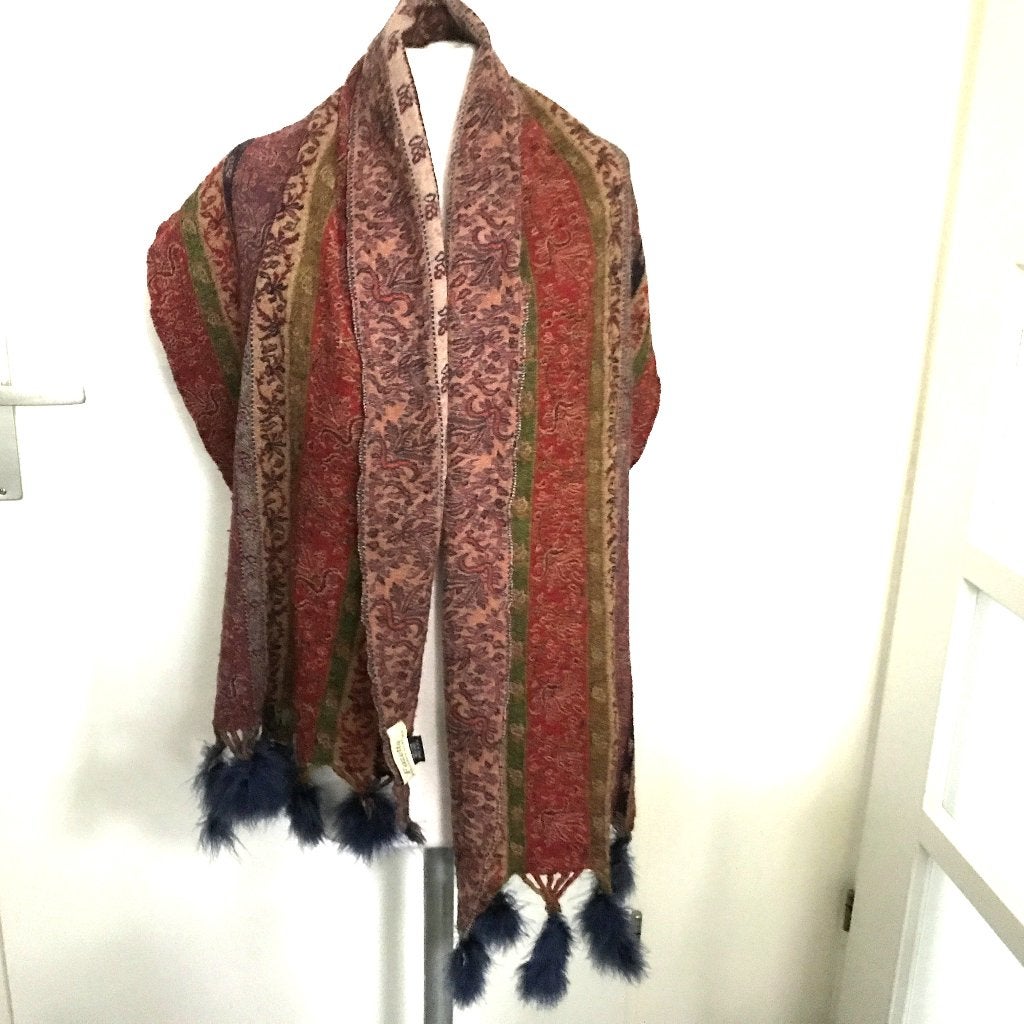 Fazetta cashmere scarves 100% wool sjaal Pashmina, Kleding | Dames, Verzenden, Zo goed als nieuw, Maat 46/48 (XL) of groter, Sjaal