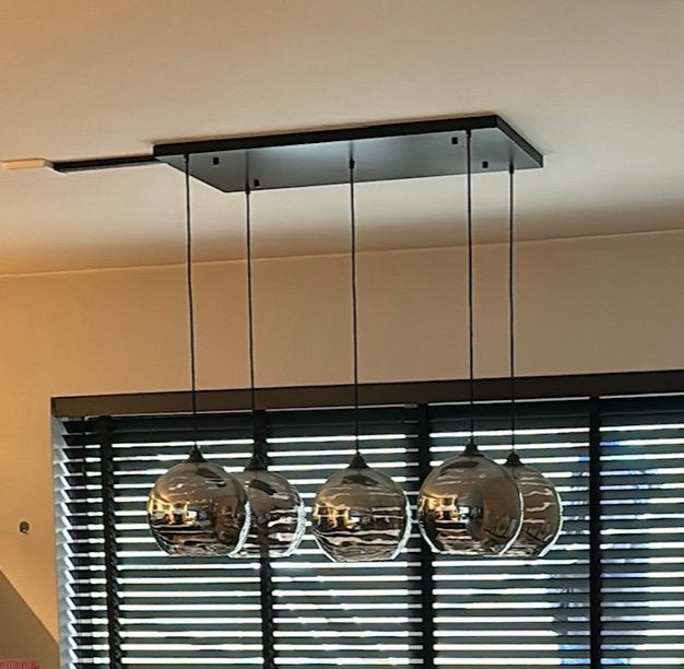 Smoke glas hanglamp, Ophalen, Zo goed als nieuw, Glas