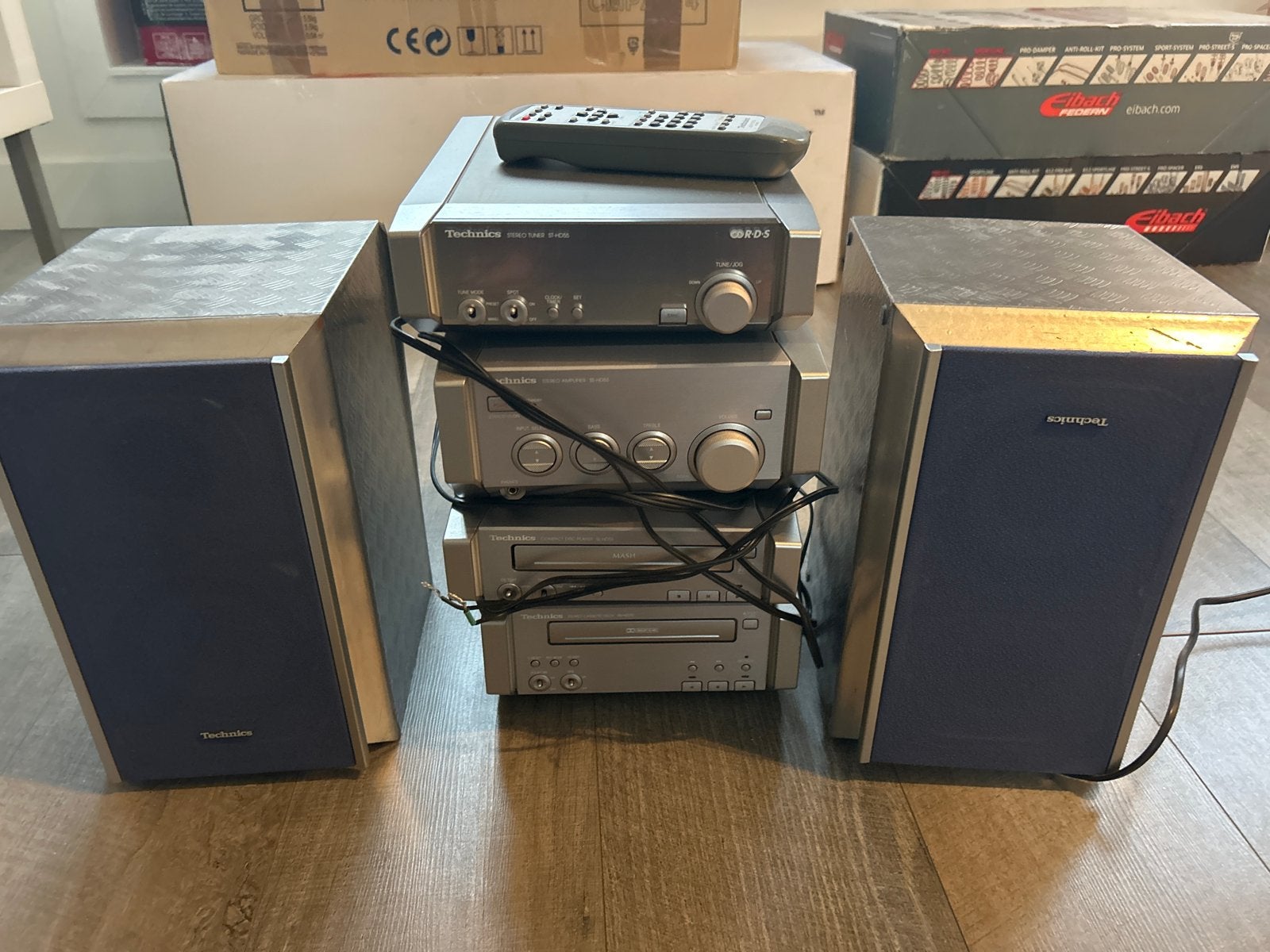 Technics Stereo Set met Speakers en Afstandsbediening, Gebruikt, Cassettedeck, Losse componenten, Ophalen