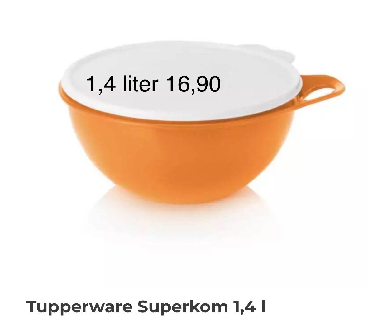 Tupperware Superkom Junior 1,4L - Splinternieuw, Nieuw, Oranje, Ophalen of Verzenden, Met deksel