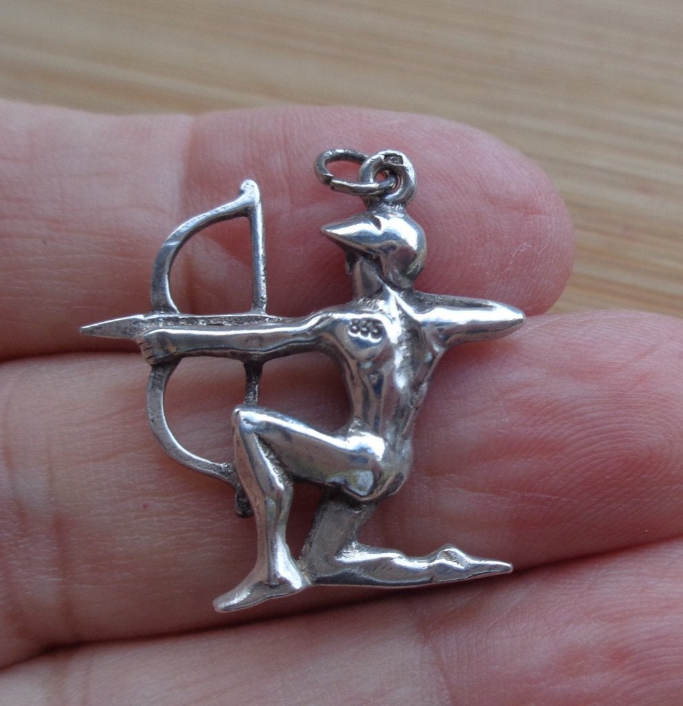 zilveren vintage hanger boogschutter [907], Verzenden, Zo goed als nieuw, Zilver, Zilver