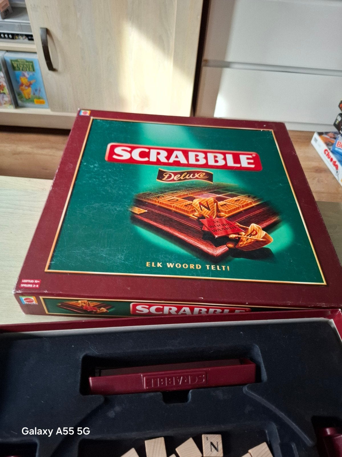 Scrabble Deluxe Bordspel - Compleet en in Goede Staat, Hobby en Vrije tijd, Gezelschapsspellen | Bordspellen, Mattel, Gebruikt