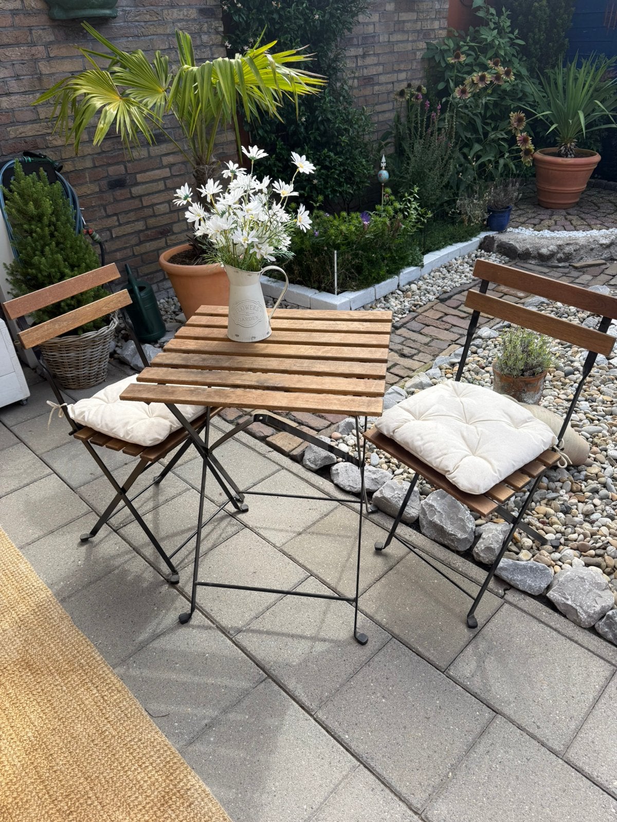 Bistro setje hout ( Ikea), Tuin en Terras, Tuinsets en Loungesets, Ophalen, Gebruikt