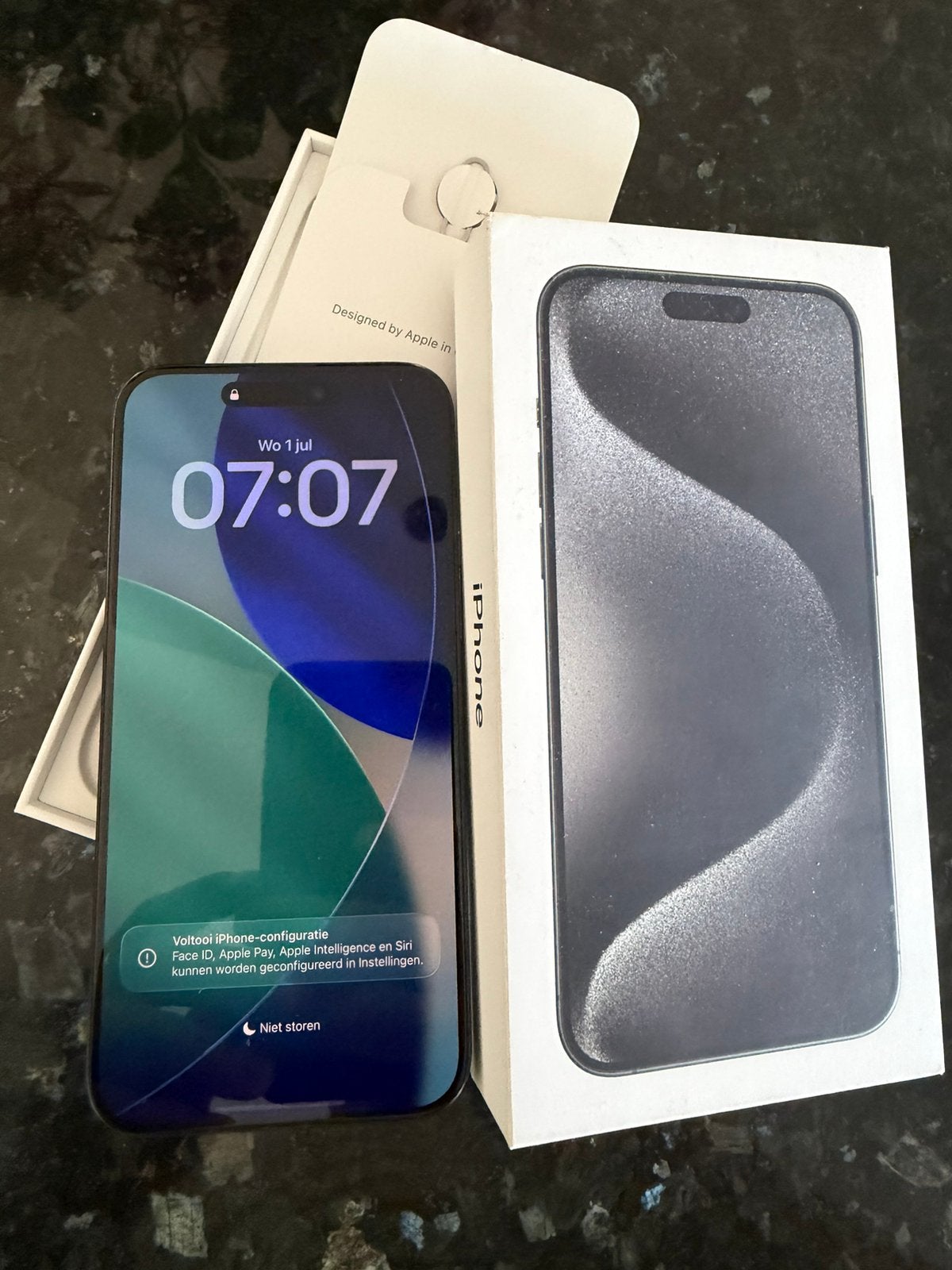 Iphone 15 Pro Max Black Titanium 256Gb, Zwart, IPhone 15 Pro Max, Zo goed als nieuw, Zonder simlock