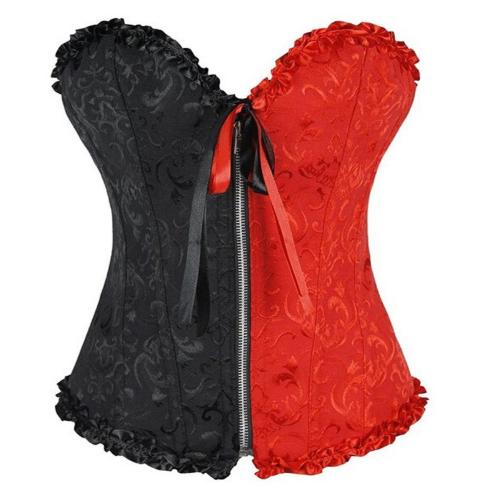 Rood zwart korset gothic corset punk bustier burlesque dames, Verzenden, Overige kleuren, Body of Korset