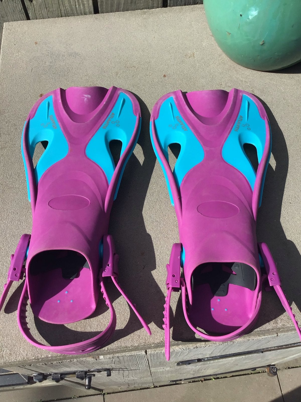 Zwemvliezen/ flippers- Maat 31-36 - Paars/Blauw, Watersport en Boten, Ophalen, Gebruikt, Zwem- of Duikvliezen