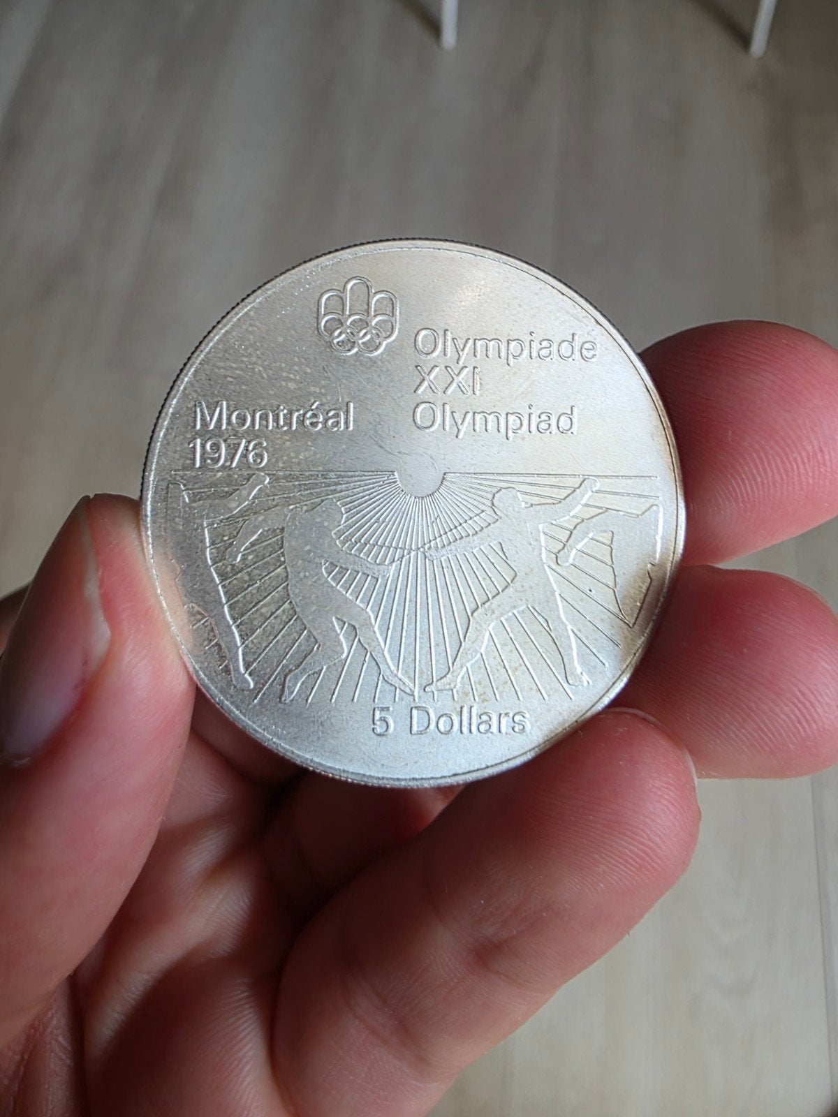 5 Dollar Zilveren Olympische Spelen Montreal 1976 Munt, Postzegels en Munten, Ophalen of Verzenden, Overige landen, Losse munt