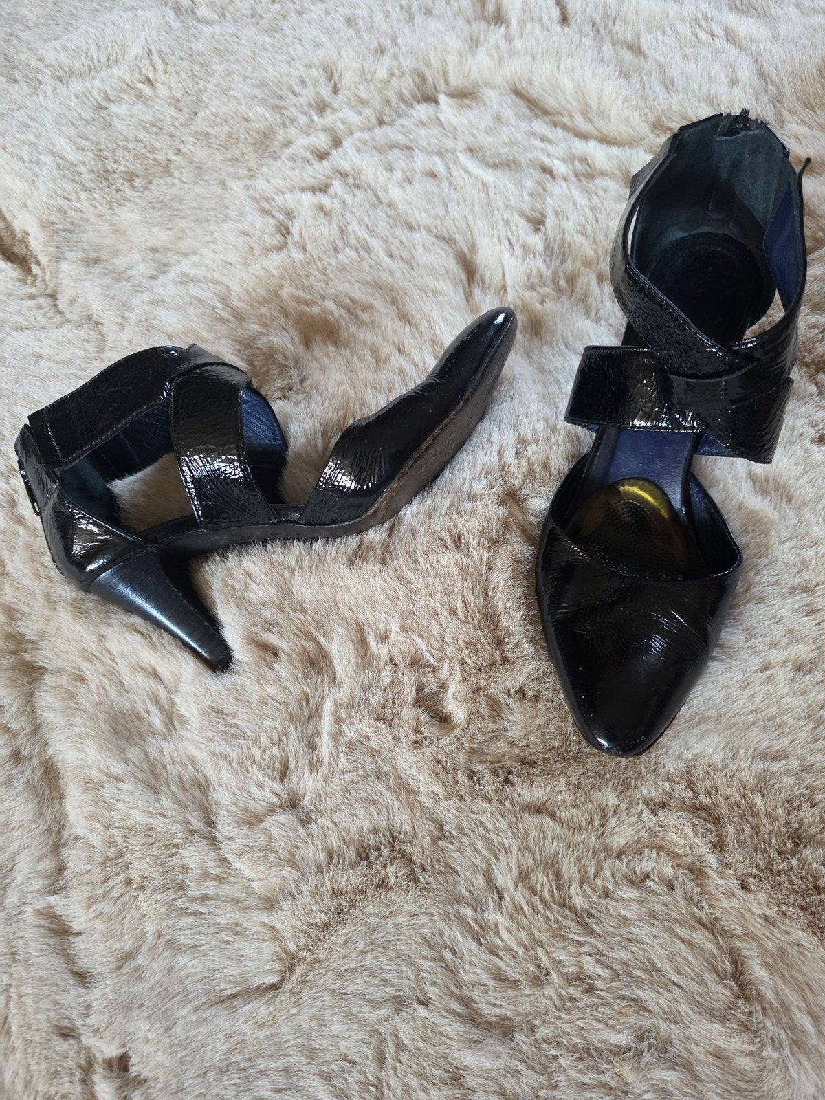 Lakleren pumps met bandjes, maat 37, Zwart, Dansschoenen, Ophalen of Verzenden, Gedragen