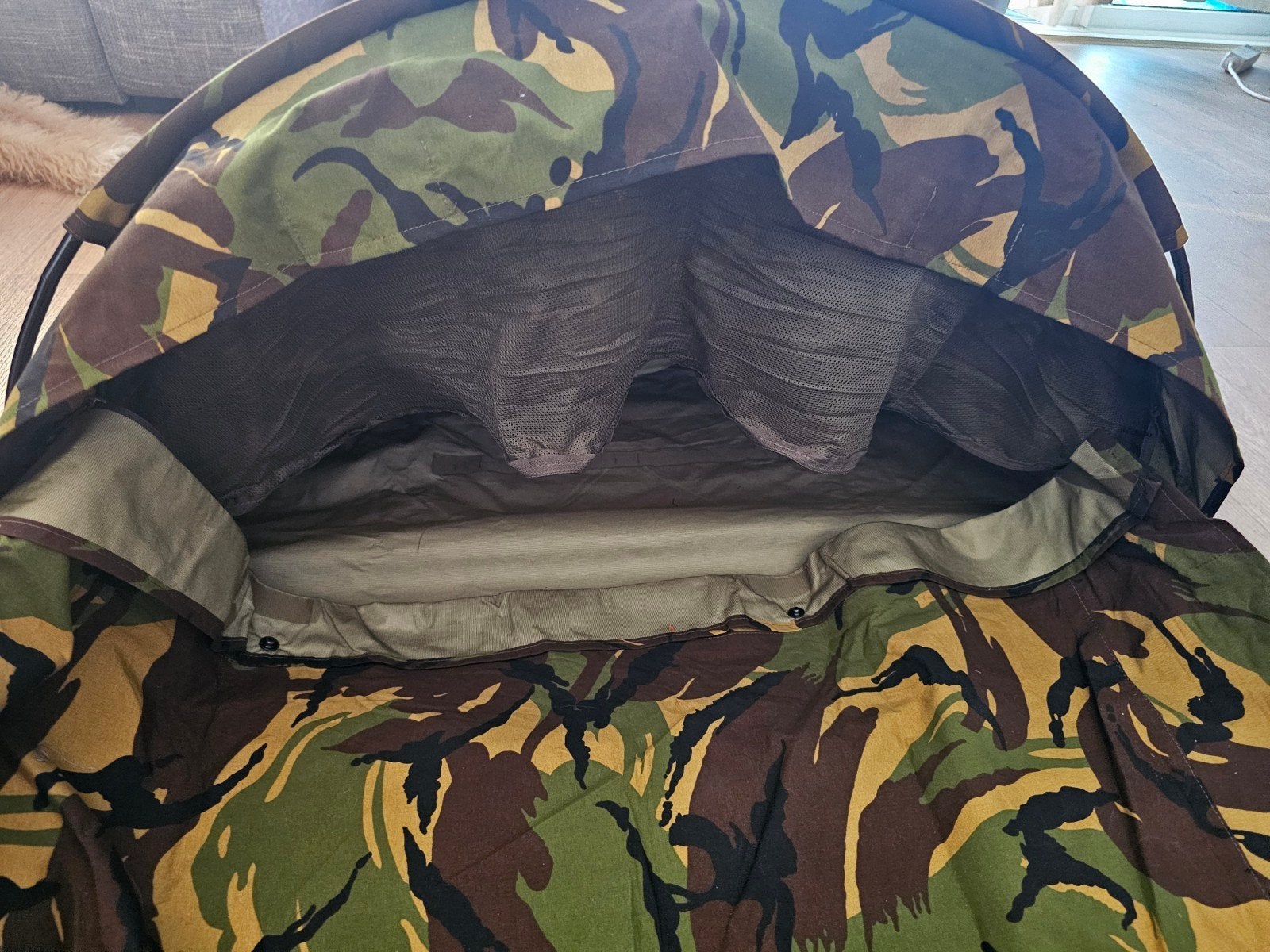 Enkelboogs Bivak Slaapzak met Boogstok - Camouflage, Ophalen, Landmacht, Nederland