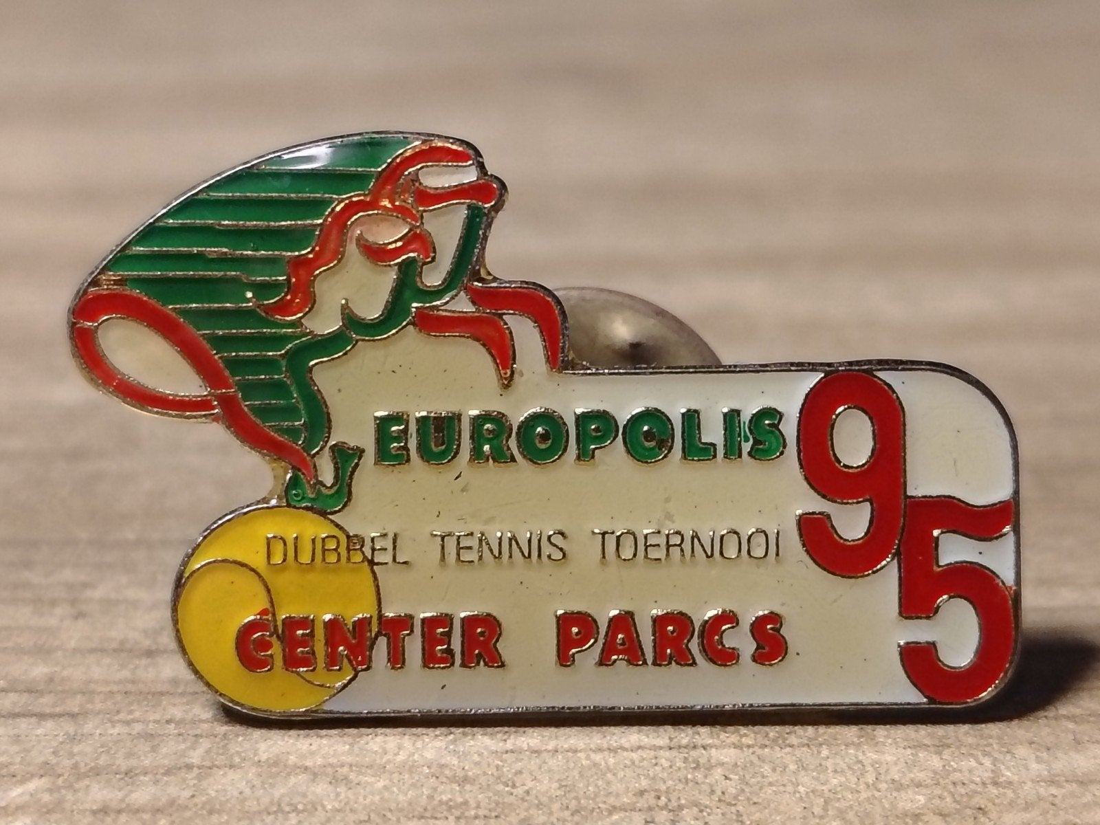 Center Parcs Europolis Dubbel Tennis Toernooi 1995 Speldje, Verzamelen, Ophalen of Verzenden, Gebruikt, Sport