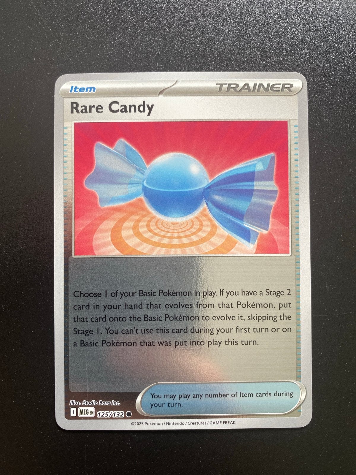 Rare Candy 125/132 Reverse Holo Pokémon Mega Evolution, Ophalen of Verzenden, Zo goed als nieuw, Losse kaart, Foil