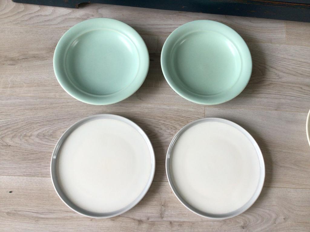 Huizen Holland Potterie 4 borden plat, Antiek en Kunst, Ophalen of Verzenden