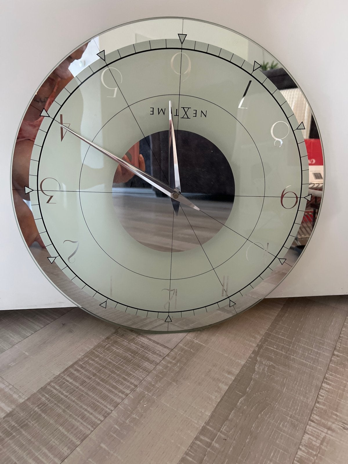 Moderne Nextime Wandklok - Spiegellook, Ophalen, Nieuw, Wandklok