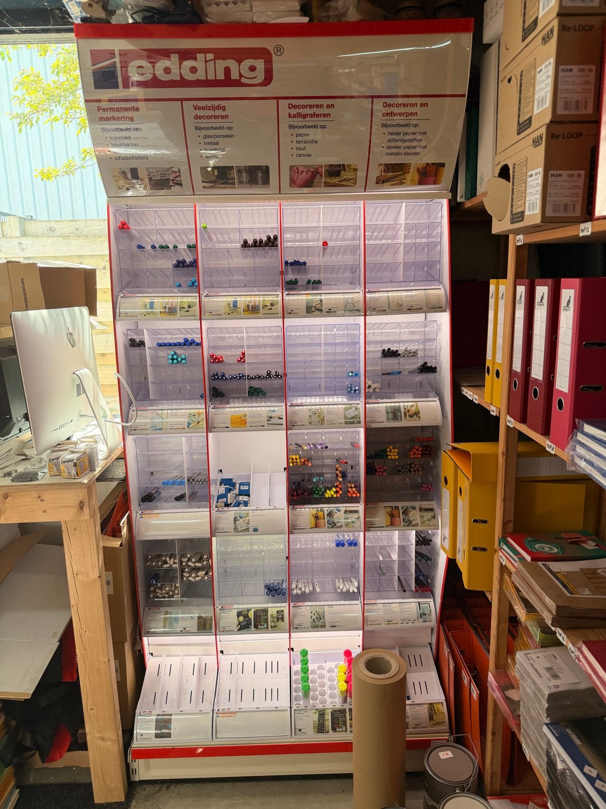 Edding Opbergkast / Display voor Pennen en Marker tegometall, Ophalen, Gebruikt