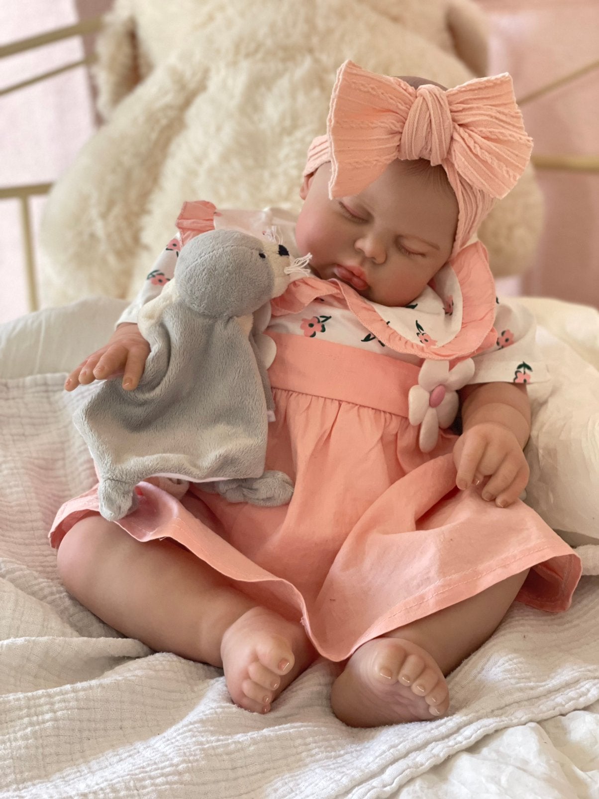 Grote Reborn baby pop, Ophalen of Verzenden, Zo goed als nieuw, Babypop, Levensecht of Reborn