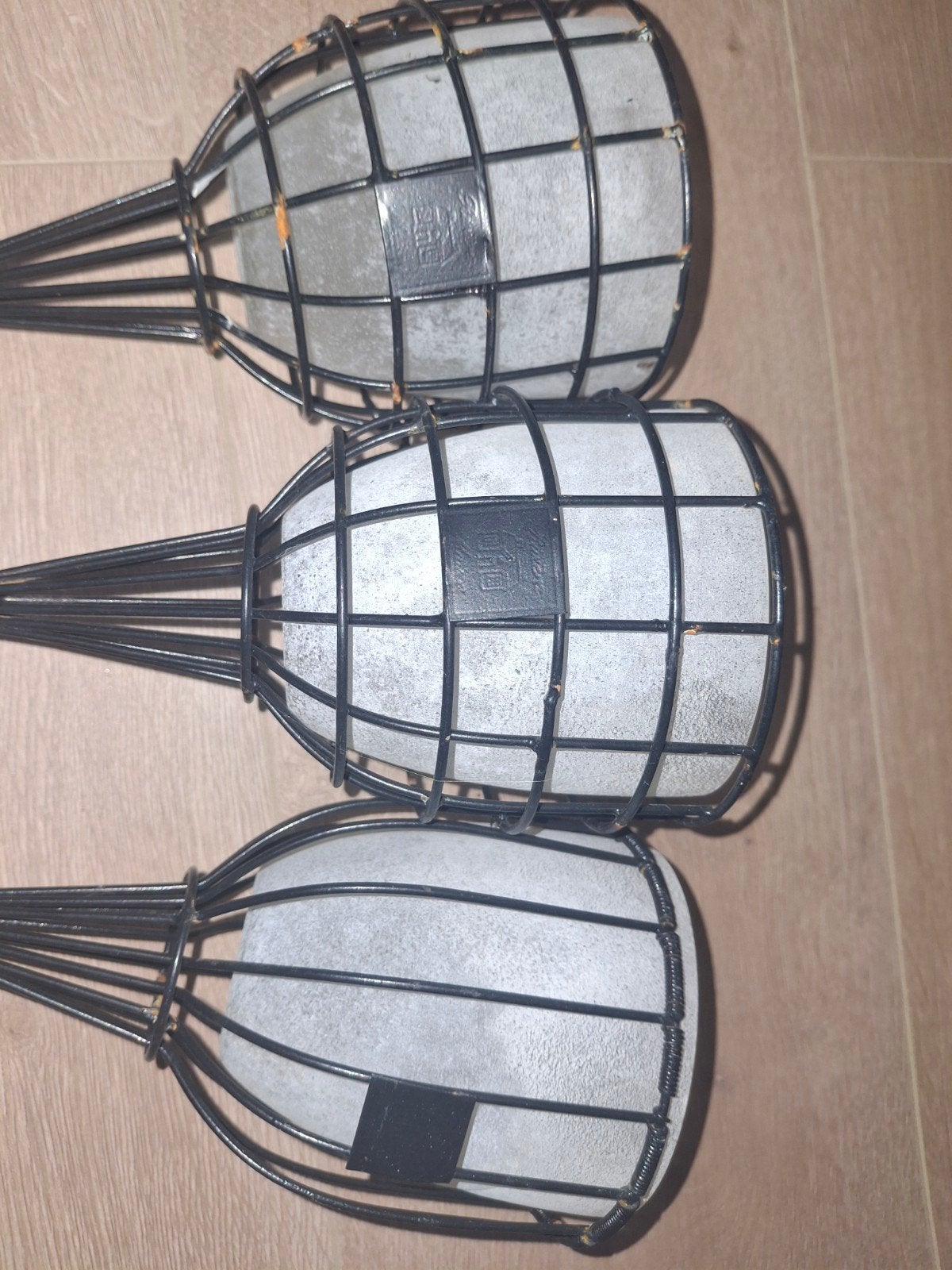 Set van 3 RM decoratieve lampen met metalen kooi, Ophalen, 100 tot 150 cm, Zo goed als nieuw, Metaal