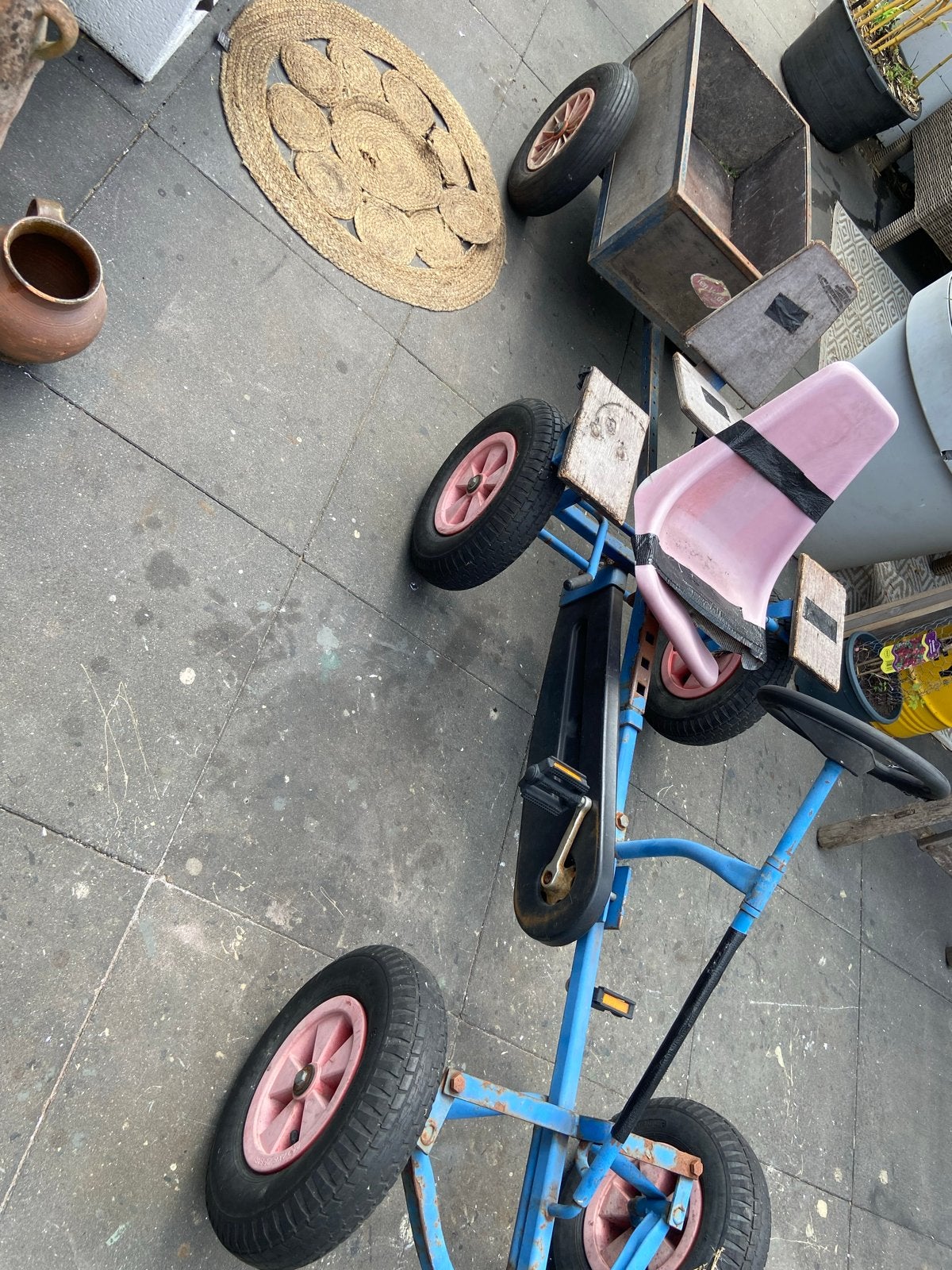 Trap skelter met aanhanger - opknapper, Ophalen, Gebruikt, Trapvoertuig