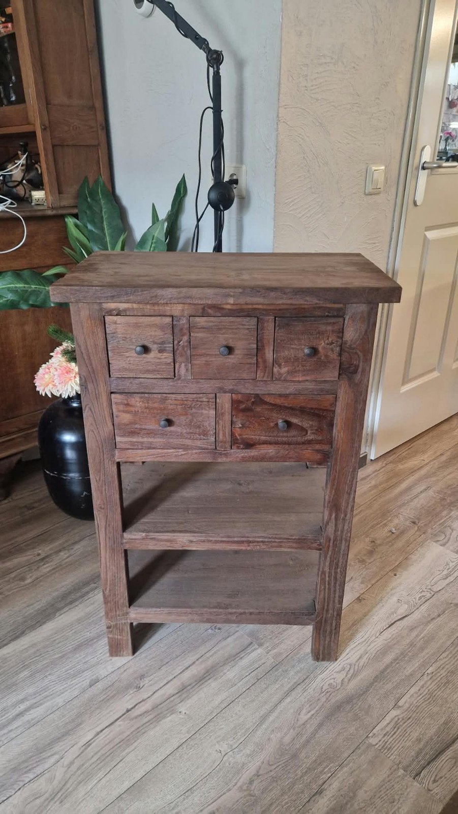 teak houten ladekast , donker teak hout , nieuw, Huis en Inrichting, Ophalen, 5 laden of meer, Teakhout, Nieuw