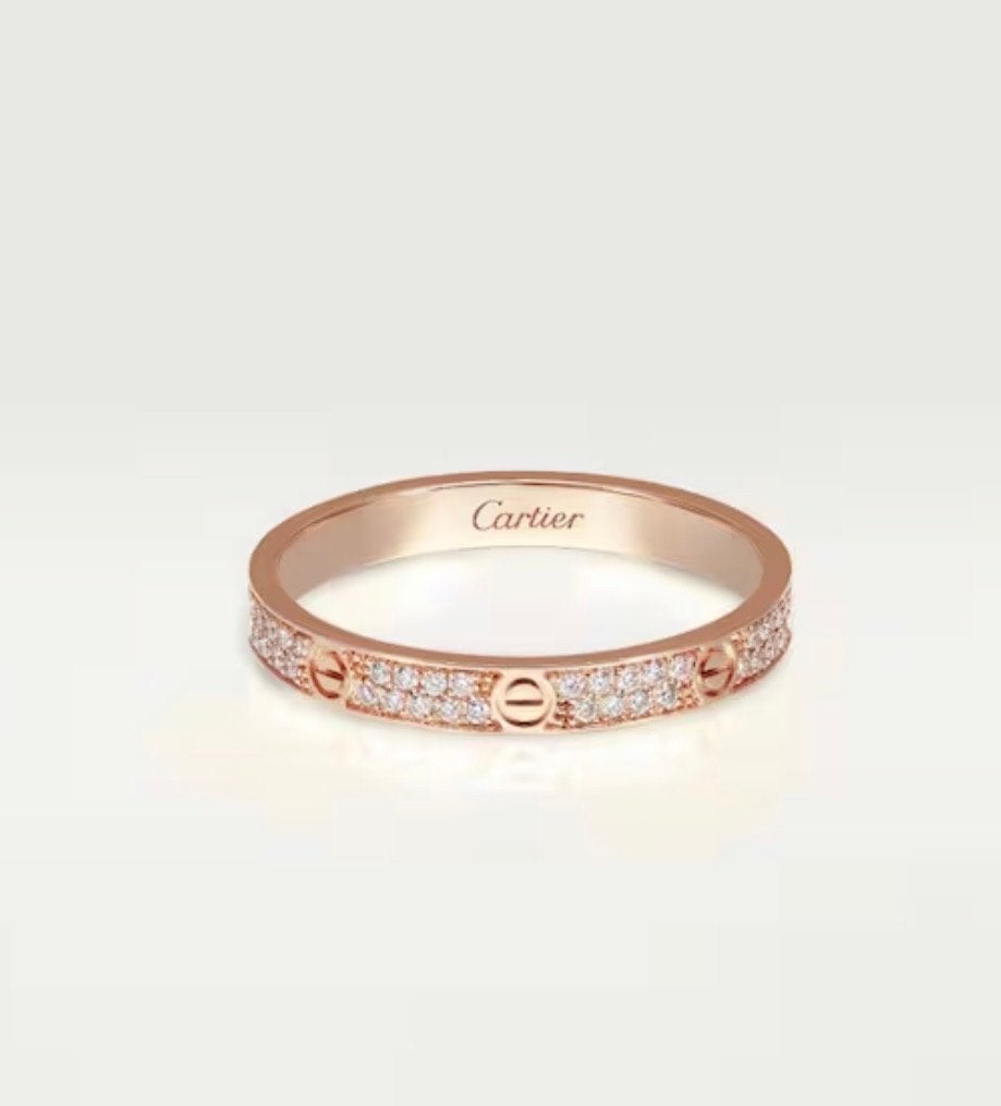 Cartier LOVE Ring Minimodell Rose Goud Diamanten, Ophalen of Verzenden, Met edelsteen, Dame, Goud