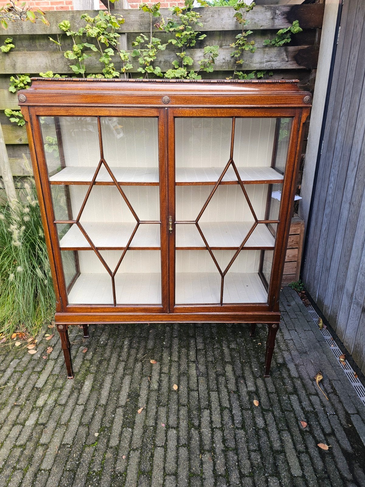 vitrinekast edwardiaanse periode ca. 1920, 143x108x36, Huis en Inrichting, Ophalen, Met deur(en), Edwardiaanse stijl, 75 cm of meer
