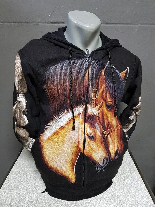 Zwart vest, Paarden, printvest, Ophalen of Verzenden, Nieuw, Overige maten, Zwart