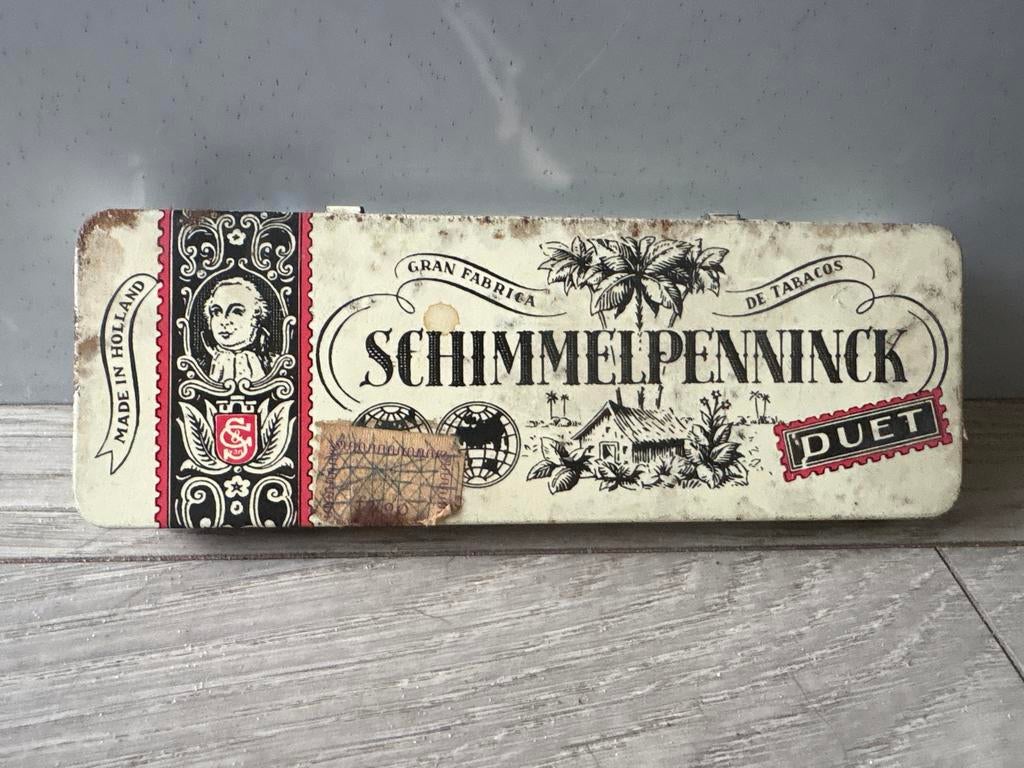 Vintage Schimmelpenninck Duet sigarenblik, Ophalen of Verzenden, Gebruikt, Verpakking