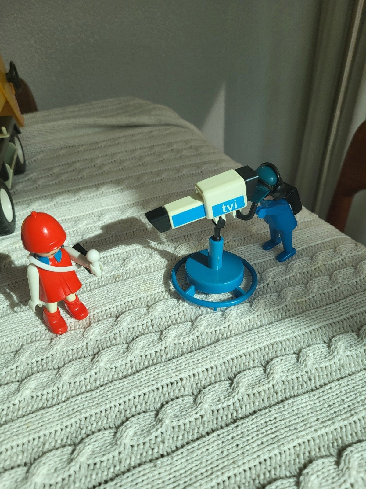 Playmobil TVI camera en reporter set, Ophalen of Verzenden, Zo goed als nieuw