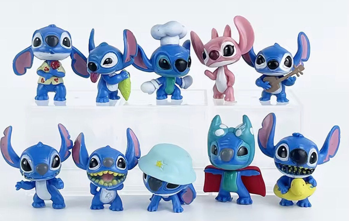 Stitch taartveriering miniaturen (groot) 10 stuks, Ophalen of Verzenden, Nieuw, Taarten, Versiering