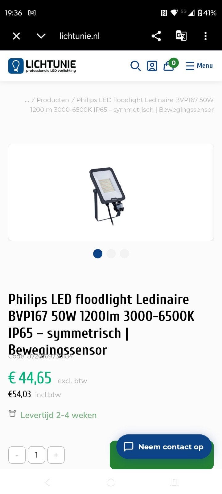 Philips Ledinaire LED Bouwlamp 50W – IP65, Minder dan 50 watt, Ophalen of Verzenden, Netvoeding, Led