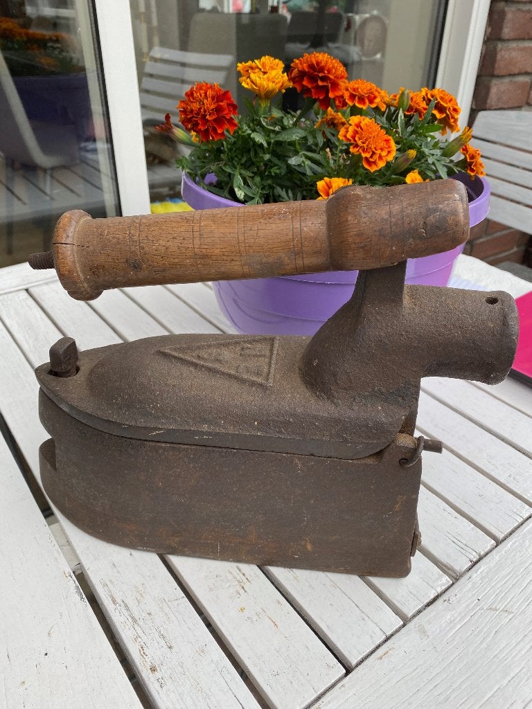Antiek strijkijzer, ca.1900,groot/lang model, HE 6, Antiek en Kunst, Antiek | Gereedschap en Instrumenten, Ophalen of Verzenden