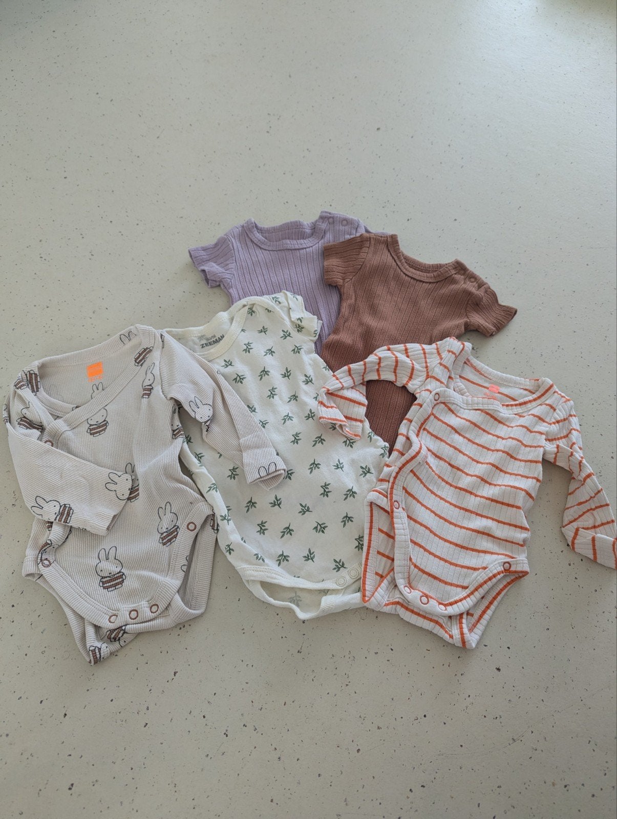 Set van 5 rompertjes maat 50/56 - HEMA, Zeeman, Miffy, Ophalen of Verzenden, Gebruikt, HEMA, Zeeman, Miffy, Jongetje of Meisje