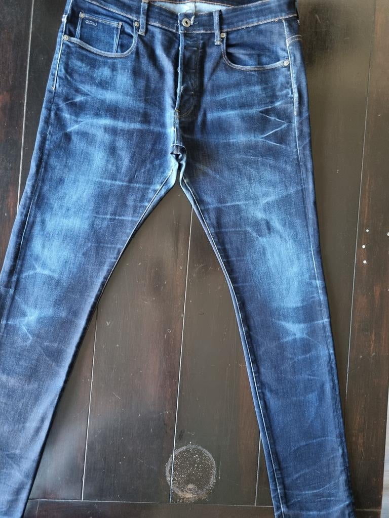 ZGAN DONKERE G STAR RAW 3301 TAPERED STRETCH JEANS 36/34, Kleding | Heren, Blauw, Ophalen of Verzenden, Zo goed als nieuw, G-Star Raw