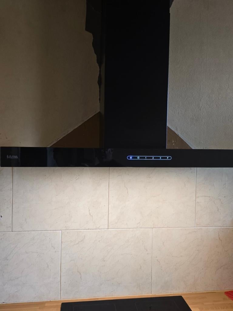 Afzuigkap,  90 cm, Etna, zwart, Ophalen of Verzenden, Zo goed als nieuw, Wandschouwkap