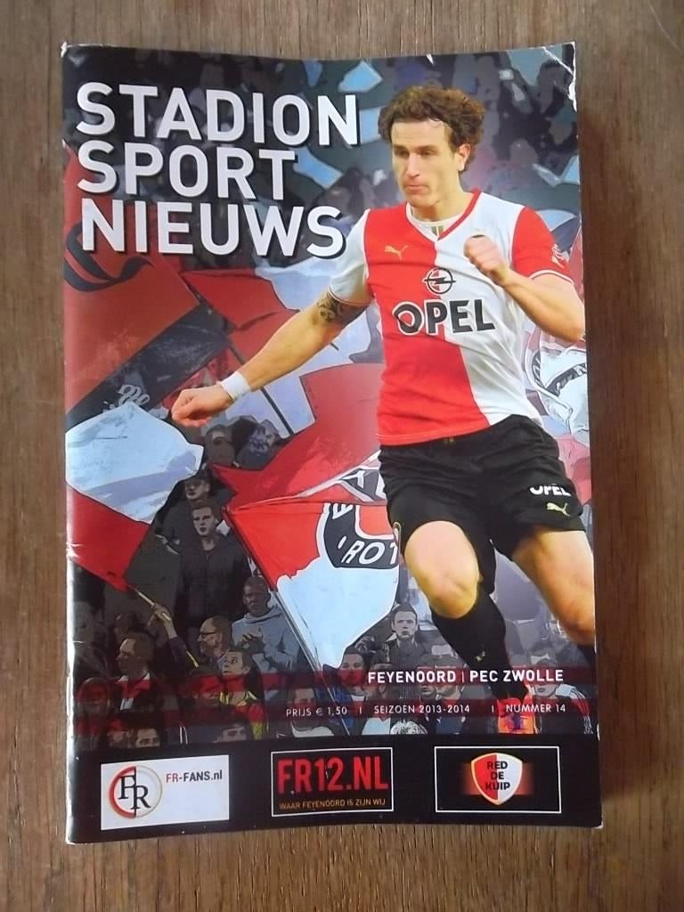 Programmaboekje 14 Feyenoord - PEC Zwolle 21 december 2013, Ophalen of Verzenden, Gelezen, Watersport en Hengelsport