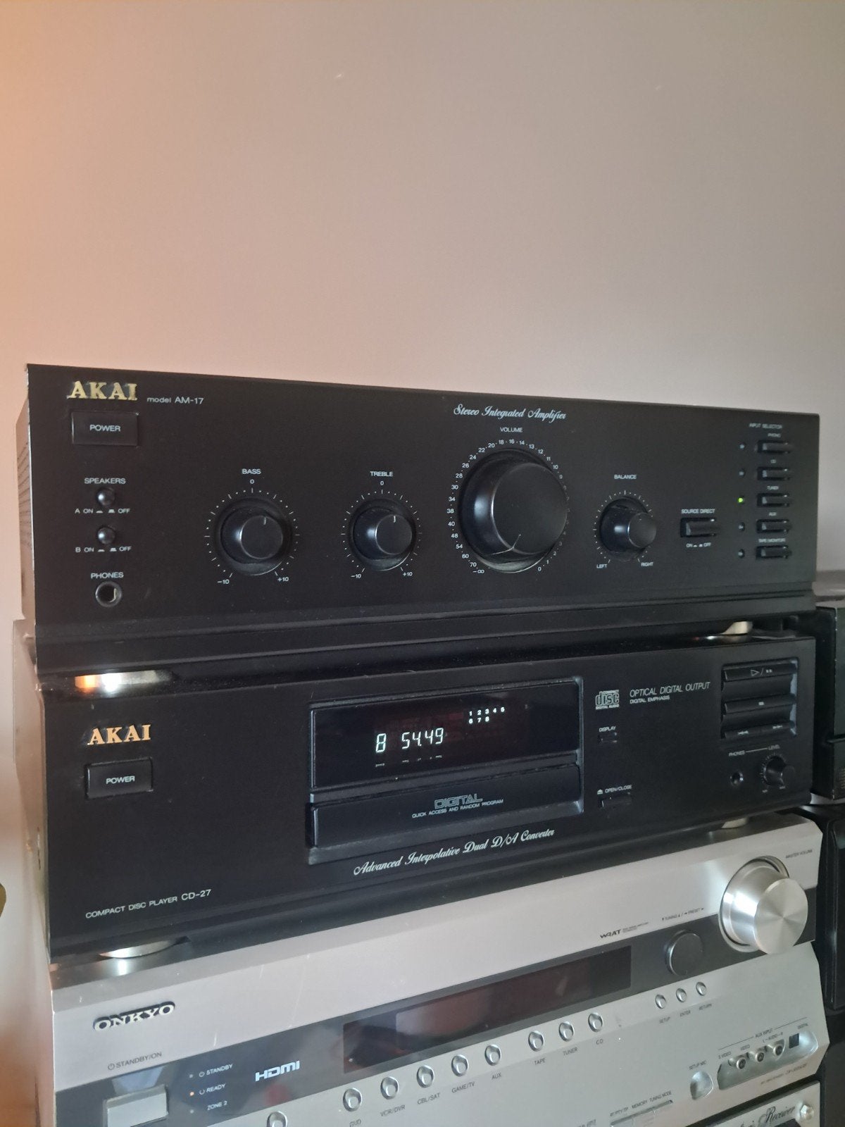 Akai AM-17 Versterker & CD-27 CD-speler - vintage, Gebruikt, 60 tot 120 watt, Stereo, Ophalen
