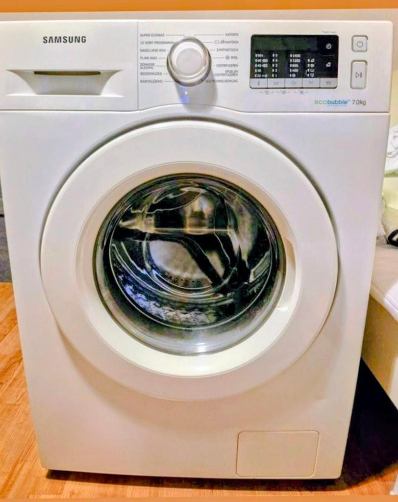 Samsung EcoBubble 7.0kg Wasmachine - Zo goed als nieuw, Ophalen, Wolwasprogramma, Zo goed als nieuw, Voorlader