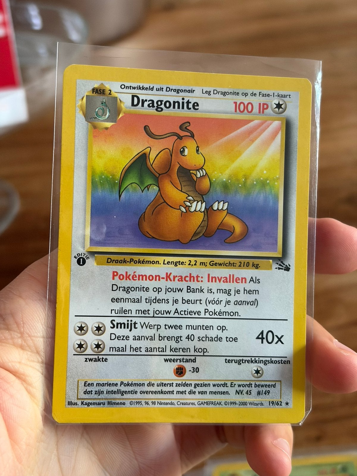 Dragonite #19 first edition NL, Hobby en Vrije tijd, Ophalen of Verzenden, Zo goed als nieuw