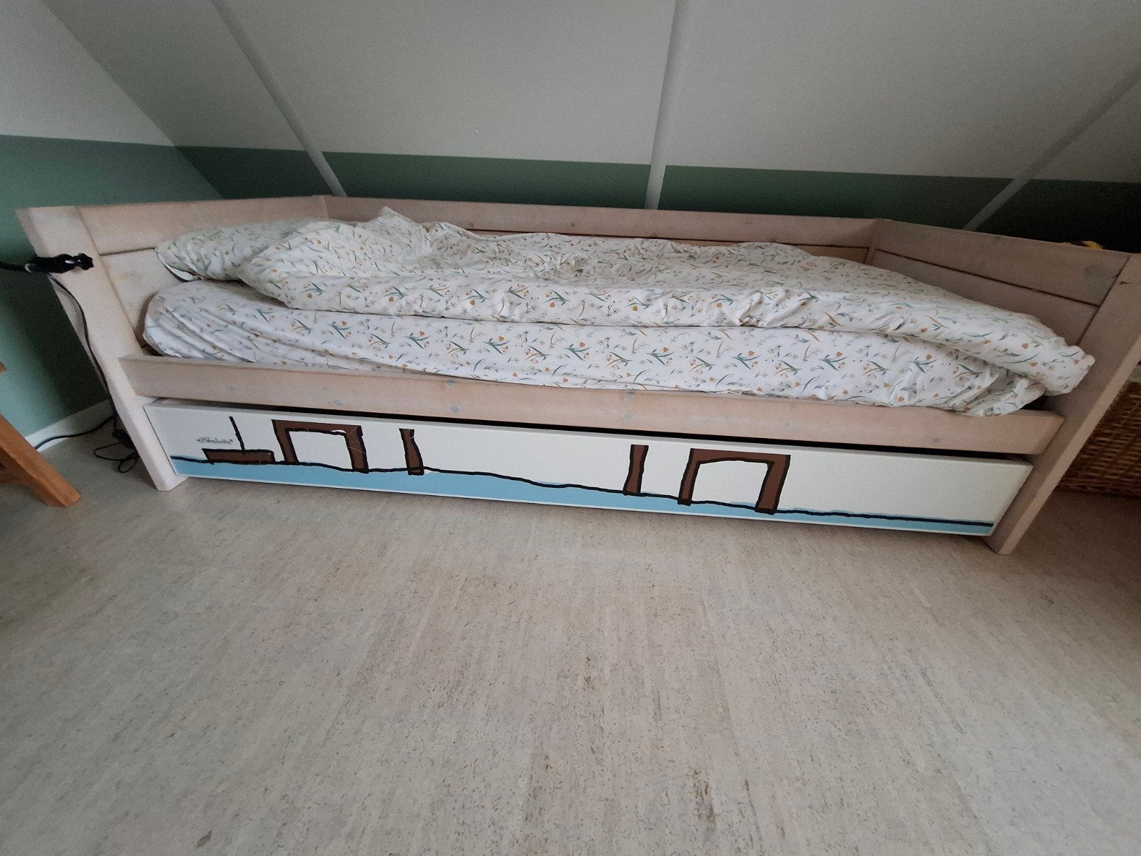 Onderschuiflade bed Lifetime piraten whitewash, Ophalen, Gebruikt, 180 cm of meer, 85 tot 100 cm