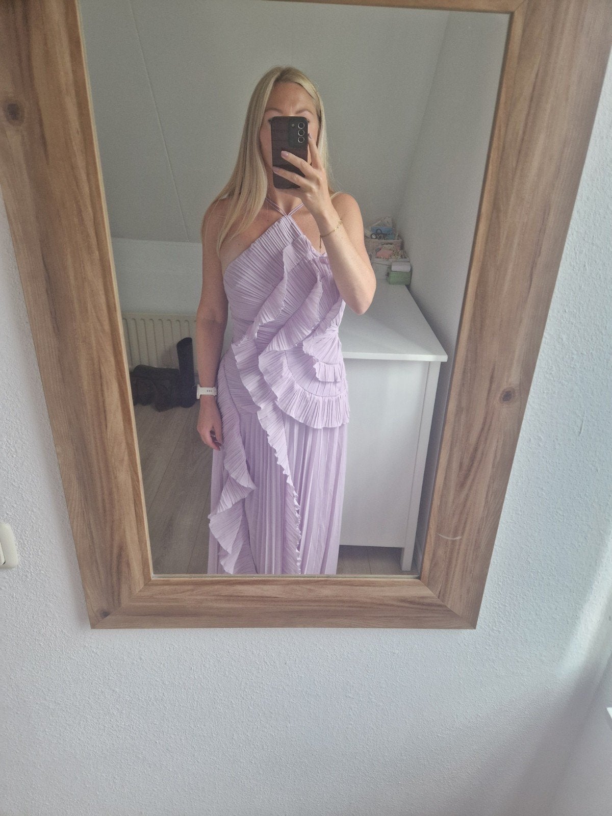 Jurk lila, Maat 38/40 (M), Galajurk, Paars, Nieuw