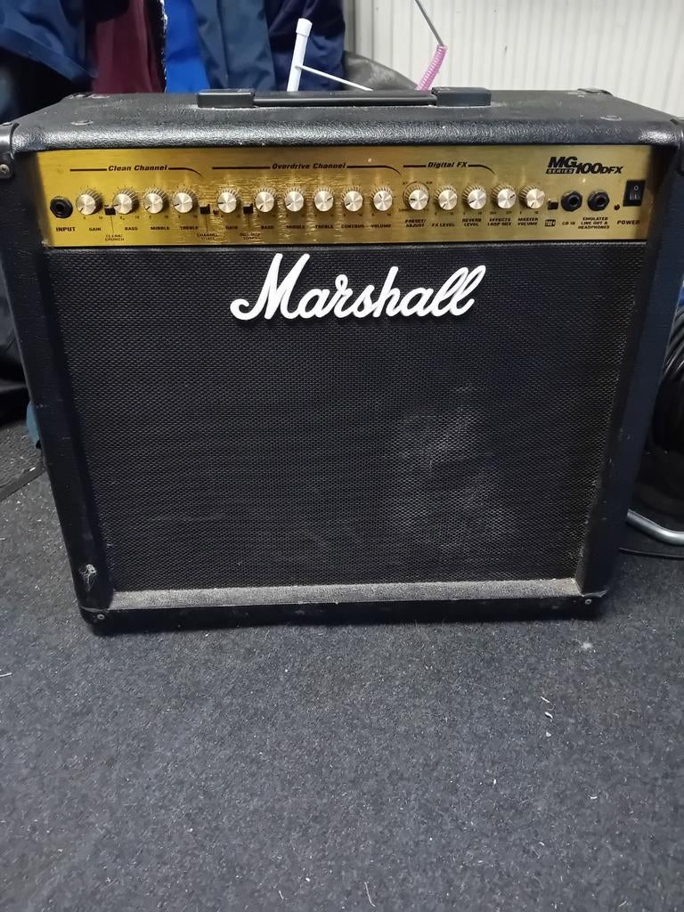 Marshall MG100DFX Gitaarversterker - 100 Watt Combo, Muziek en Instrumenten, Versterkers | Bas en Gitaar, Ophalen, Gebruikt, Gitaar