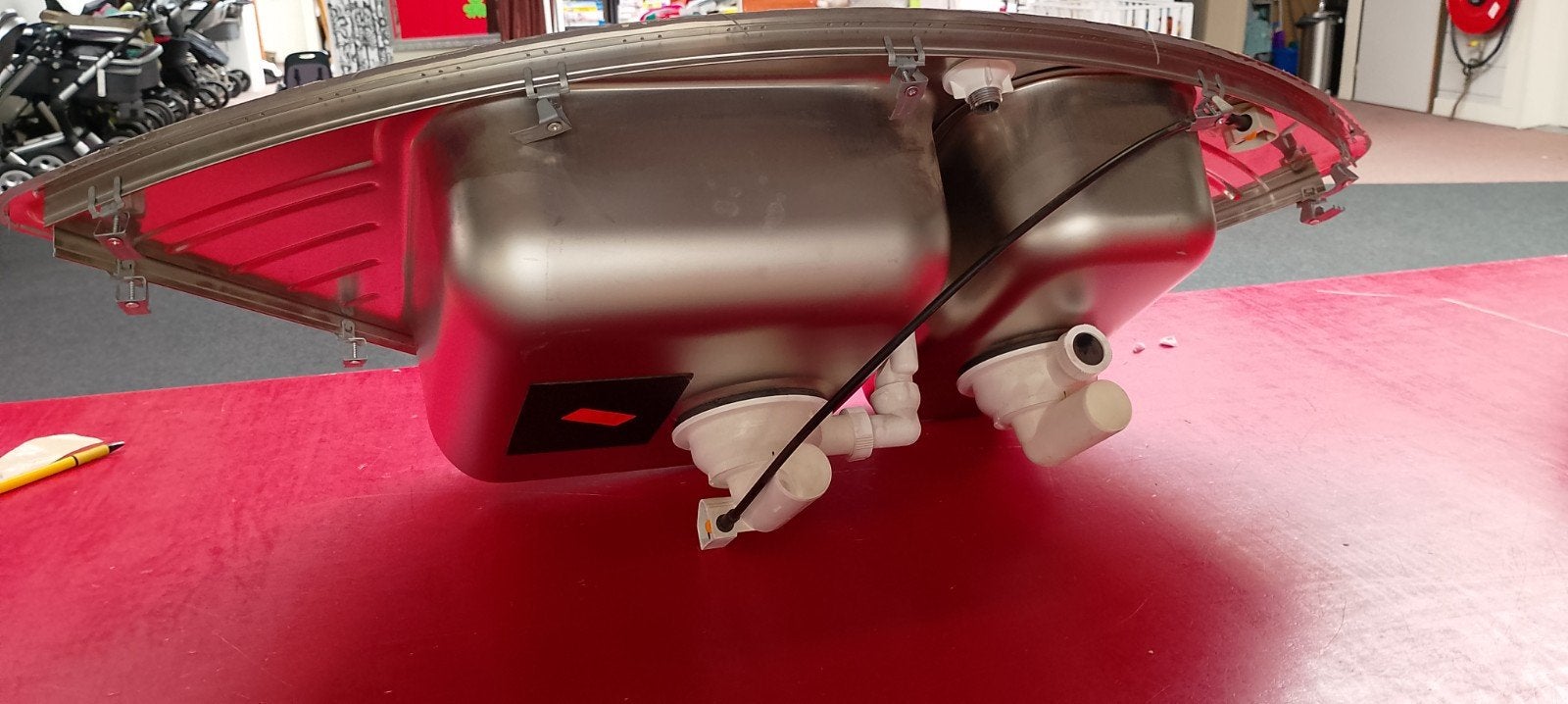 Duo afvoerbak aluminium. In goede staat. Alleen ophalen, Ophalen, Reginox, ., .