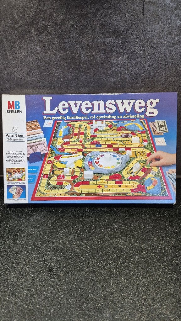Levensweg, vintage bordspel, MB Spellen 1984. 8C10, Tweedehands verkoop, Tweedehands verkoop, Gebruikt, Ophalen of Verzenden