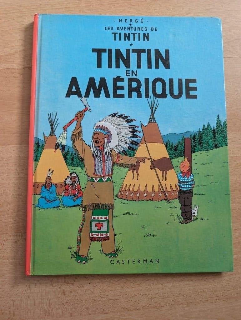 Tintin en Amerérique, Gelezen, Eén stripboek, Hergé ,Casterman, Ophalen of Verzenden