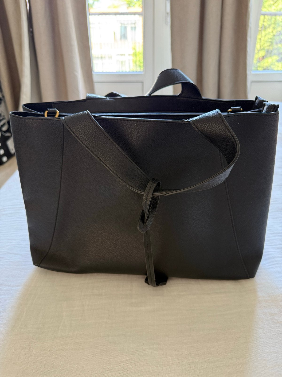 Zwarte C&A Shopper - Stijlvol en Praktisch, Sieraden, Tassen en Uiterlijk, Tassen | Damestassen, Ophalen, Zo goed als nieuw, Zwart
